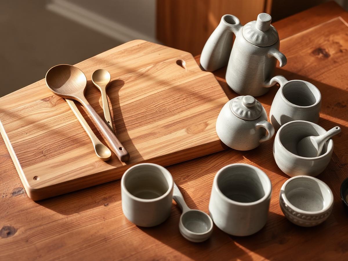 Kitchen & Table preview — Walnut, brass, and stoneware that earn their counter space.