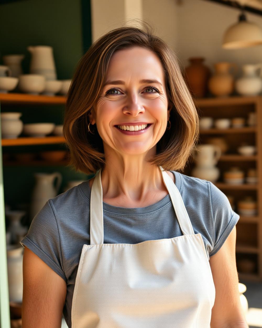Portrait of Candace Clark, founder of Oshus Store, in the Eddy Street showroom